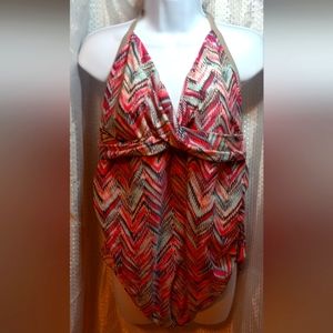 Isabel Maternity Swimsuit One piece Women Halter Top Light Padding Colorful Pink